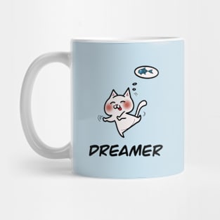 Dreamer: the joyous dancing cat Mug